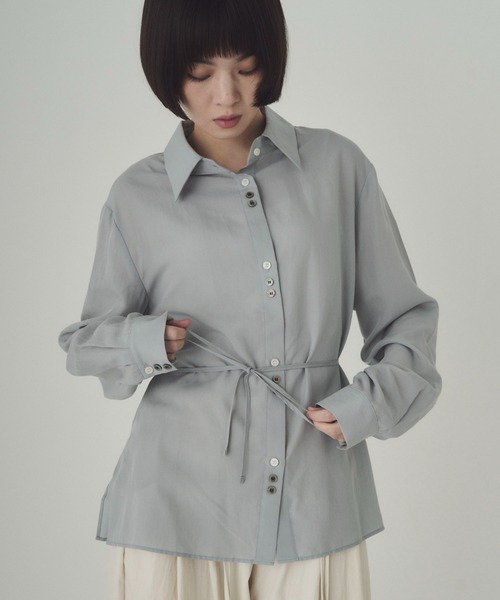SOYEN(ソイエン)の「マルチウェイシアーシャツブラウス(シャツ/ブラウス・レディース・ブルー/ブラック・F)」の14枚目の写真