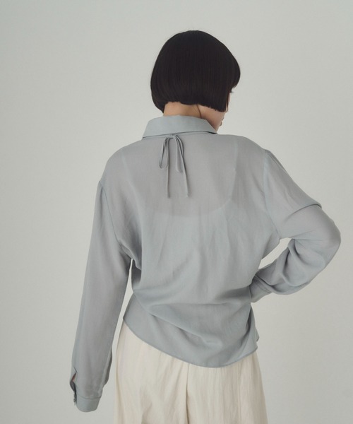 SOYEN(ソイエン)の「マルチウェイシアーシャツブラウス(シャツ/ブラウス・レディース・ブルー/ブラック・F)」の8枚目の写真