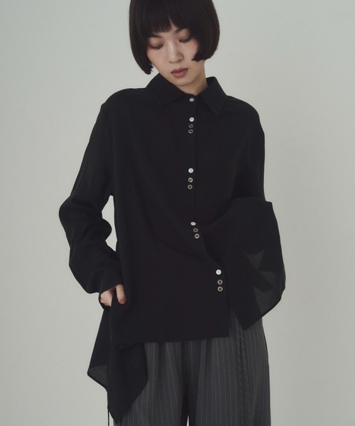 SOYEN(ソイエン)の「マルチウェイシアーシャツブラウス(シャツ/ブラウス・レディース・ブルー/ブラック・F)」の18枚目の写真