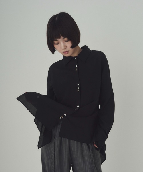 SOYEN(ソイエン)の「マルチウェイシアーシャツブラウス(シャツ/ブラウス・レディース・ブルー/ブラック・F)」の12枚目の写真