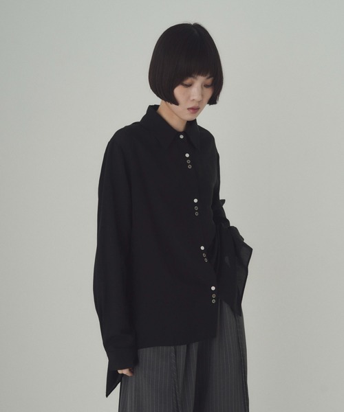 SOYEN(ソイエン)の「マルチウェイシアーシャツブラウス(シャツ/ブラウス・レディース・ブルー/ブラック・F)」の9枚目の写真