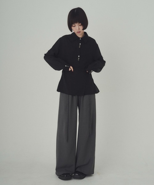 SOYEN(ソイエン)の「マルチウェイシアーシャツブラウス(シャツ/ブラウス・レディース・ブルー/ブラック・F)」の10枚目の写真
