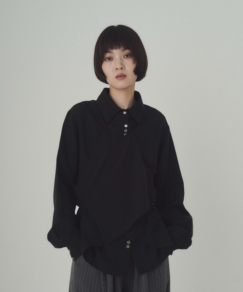 SOYEN(ソイエン)の「マルチウェイシアーシャツブラウス(シャツ/ブラウス・レディース・ブルー/ブラック・F)」の19枚目の写真