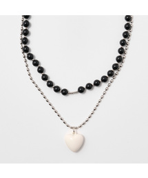 DENU（デヌ）の「Color Jamstone and Heart Layered Necklace（ネックレス）」