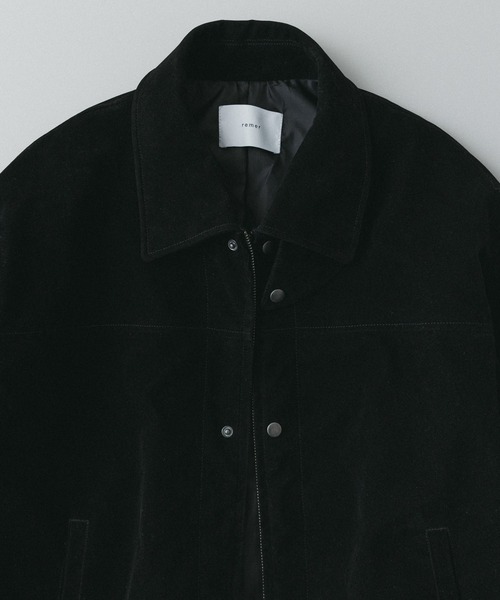 remer(リメール)の「remer 26秋冬新作 - faux nubuck dual closure jacket / フェイクヌバックジャケット(ブルゾン・メンズ・ブラック/アッシュグレー・SMALL/X-SMALL/LARGE/MEDIUM)」の5枚目の写真