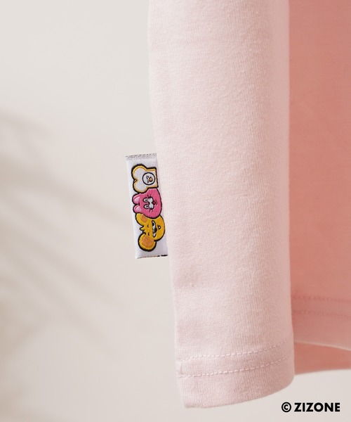 1111clothing（ワンフォークロージング）の「【ZIZONE / ジゾーン】PINGO フェイス プリント ビッグシルエット 半袖Tシャツ（3Dステッカー付き/正規ライセンス）（Tシャツ/カットソー・レディース・ピンク/ネイビー・S/L/M）」の16枚目の写真