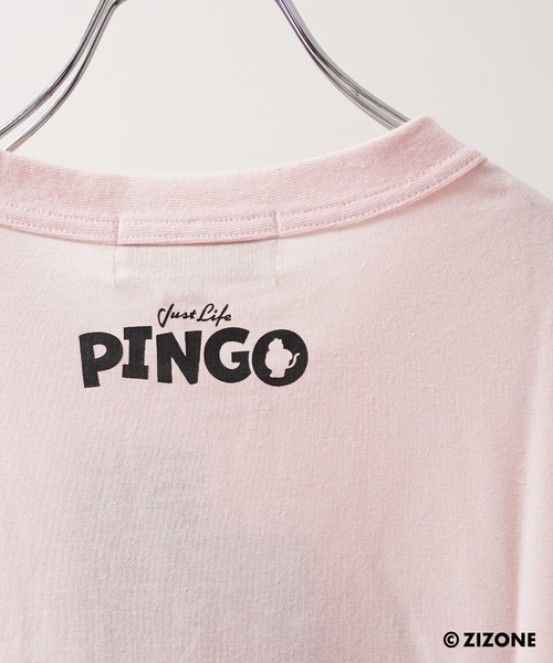 1111clothing（ワンフォークロージング）の「【ZIZONE / ジゾーン】PINGO フェイス プリント ビッグシルエット 半袖Tシャツ（3Dステッカー付き/正規ライセンス）（Tシャツ/カットソー・レディース・ピンク/ネイビー・S/L/M）」の17枚目の写真