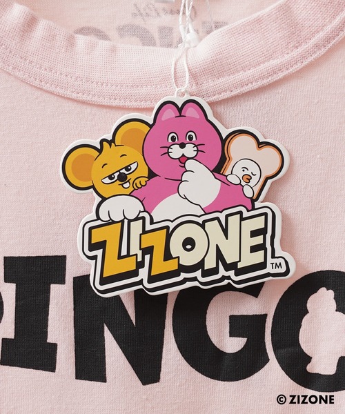 1111clothing（ワンフォークロージング）の「【ZIZONE / ジゾーン】PINGO フェイス プリント ビッグシルエット 半袖Tシャツ（3Dステッカー付き/正規ライセンス）（Tシャツ/カットソー・レディース・ピンク/ネイビー・S/L/M）」の18枚目の写真