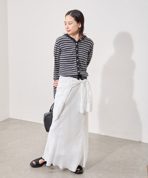 JOURNAL STANDARD(ジャーナルスタンダード)の「《追加》別注【MILLER/ミラー】 for JOURNAL STANDARDフードリブカーデ(Tシャツ/カットソー・レディース・ブラック/ブルー/ピンク/ブラウン・FREE)」の5枚目の写真