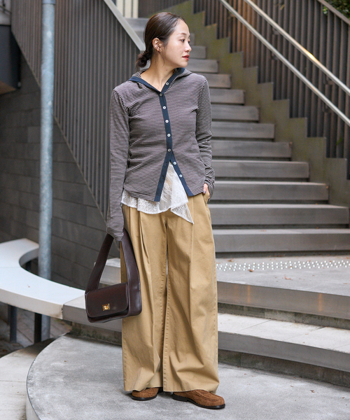 JOURNAL STANDARD(ジャーナルスタンダード)の「《追加》別注【MILLER/ミラー】 for JOURNAL STANDARDフードリブカーデ(Tシャツ/カットソー・レディース・ブラック/ブルー/ピンク/ブラウン・FREE)」の6枚目の写真