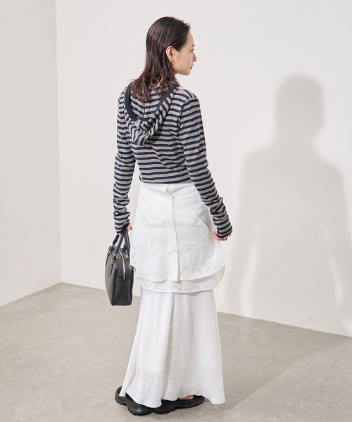 JOURNAL STANDARD(ジャーナルスタンダード)の「《追加》別注【MILLER/ミラー】 for JOURNAL STANDARDフードリブカーデ(Tシャツ/カットソー・レディース・ブラック/ブルー/ピンク/ブラウン・FREE)」の11枚目の写真