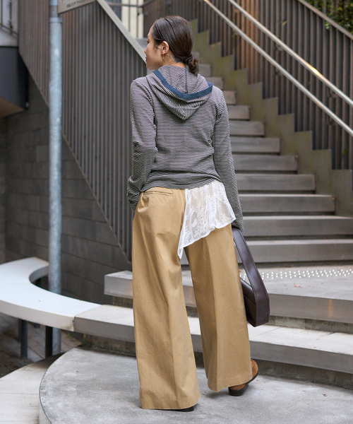 JOURNAL STANDARD(ジャーナルスタンダード)の「《追加》別注【MILLER/ミラー】 for JOURNAL STANDARDフードリブカーデ(Tシャツ/カットソー・レディース・ブラック/ブルー/ピンク/ブラウン・FREE)」の13枚目の写真