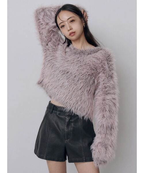 MURUA(ムルーア)の「フェードホログラムシャギーニット(ニット/セーター・レディース・グリーン/ピンク/ライトグレー/ダークグレー/アイボリー・FREE)」の5枚目の写真