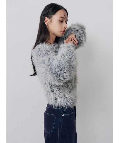 MURUA(ムルーア)の「フェードホログラムシャギーニット(ニット/セーター・レディース・グリーン/ピンク/ライトグレー/ダークグレー/アイボリー・FREE)」の10枚目の写真