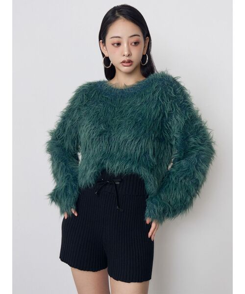 MURUA(ムルーア)の「フェードホログラムシャギーニット(ニット/セーター・レディース・グリーン/ピンク/ライトグレー/ダークグレー/アイボリー・FREE)」の15枚目の写真