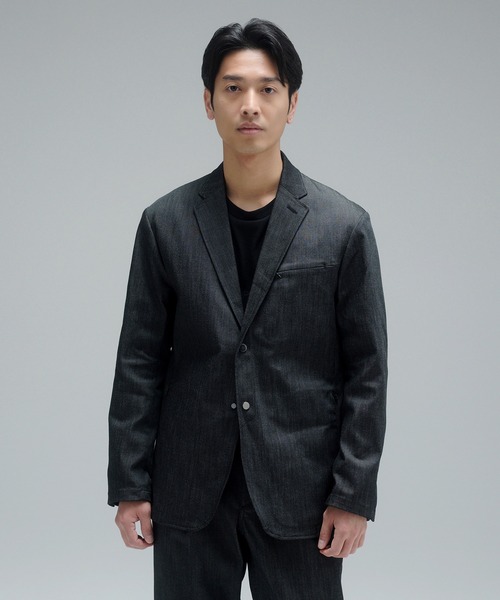 美品 New Balance L デニム調テーラードジャケット ネイビー セール/ブランド古着】デニムジャケット（デニムジャケット）｜New