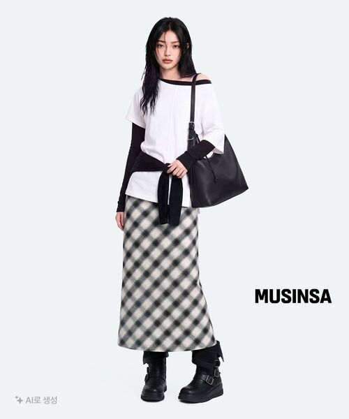 MUSINSA STANDARD WOMAN（ムシンサスタンダードウーマン）の「ウィメンズウールテンセルオフショルダー長袖Tシャツ[ブラック]（Tシャツ/カットソー・レディース・その他・X-SMALL/SMALL/MEDIUM/LARGE）」の9枚目の写真