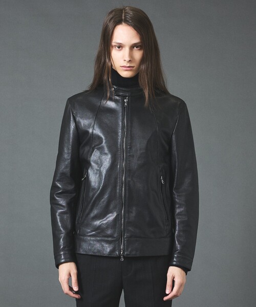 5351 POUR LES HOMMES(ゴーサンゴーイチプールオム)の「レザー シングル ライダースジャケット(ブルゾン・メンズ・ブラック・44/46/48/50)」の1枚目の写真