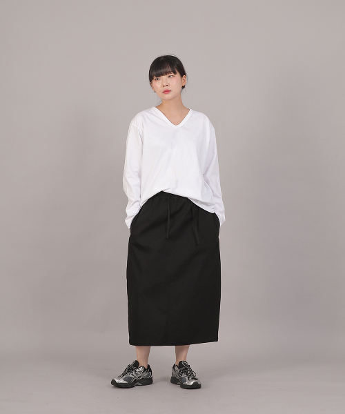 SAINTCREW(セントクルー)の「オーバーサイズソフトVネック長袖TシャツCVL-8A20ホワイト(Tシャツ/カットソー・レディース・その他・FREE)」の7枚目の写真