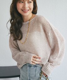 La boutique BonBon（ラブティックボンボン）の「【ロングシーズンおすすめ】ラメ天竺針抜ニット（ニット/セーター）」