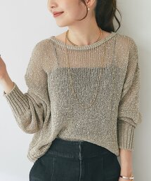 La boutique BonBon（ラブティックボンボン）の「【ロングシーズンおすすめ】ラメ天竺針抜ニット（ニット/セーター）」