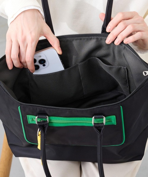 ROOTOTE（ルートート）の「ルートート / トートバッグ A4 横型 ナイロン 軽量 通勤 通学 パイピング SC.ミディアム.パイピング_カラー-A（トートバッグ・レディース・ネイビー/ブラウン/カーキ/ブラック・FREE）」の13枚目の写真