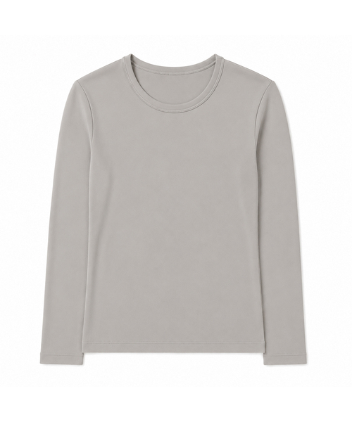 KIMDOH(キムド)の「セナ コットンモダールスリムトップス(Tシャツ/カットソー・レディース・ブルーグレー/ブラック/ライトカーキ・FREE)」の3枚目の写真