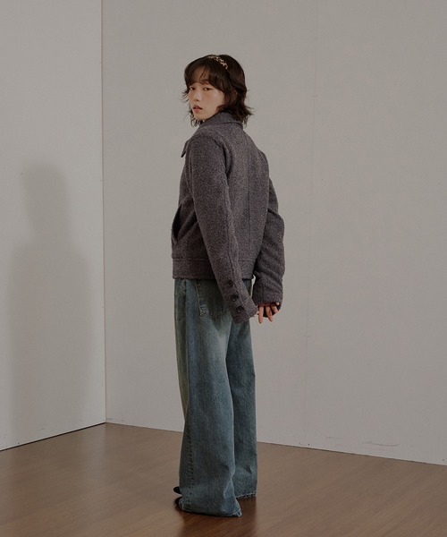 MUHET(ミュエータ)の「boucle short jacket / ブークレショートジャケット(その他アウター・レディース・ベージュ/チャコールグレー・MEDIUM/SMALL/LARGE)」の14枚目の写真