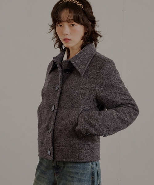 MUHET(ミュエータ)の「boucle short jacket / ブークレショートジャケット(その他アウター・レディース・ベージュ/チャコールグレー・MEDIUM/SMALL/LARGE)」の9枚目の写真