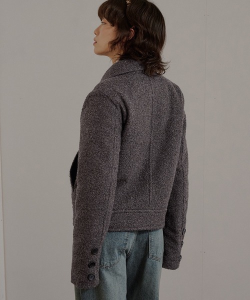 MUHET(ミュエータ)の「boucle short jacket / ブークレショートジャケット(その他アウター・レディース・ベージュ/チャコールグレー・MEDIUM/SMALL/LARGE)」の10枚目の写真