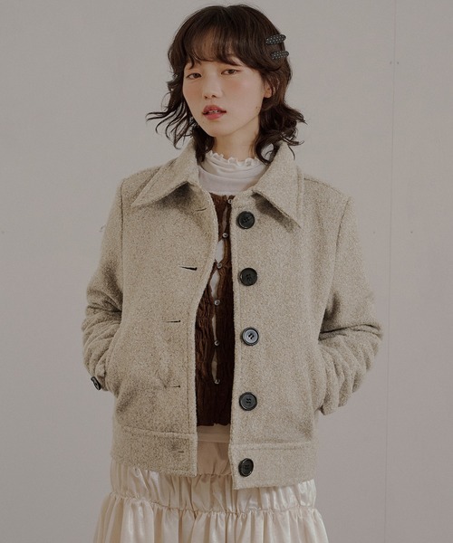 MUHET(ミュエータ)の「boucle short jacket / ブークレショートジャケット(その他アウター・レディース・ベージュ/チャコールグレー・MEDIUM/SMALL/LARGE)」の19枚目の写真