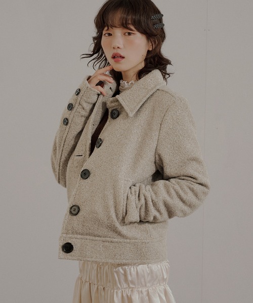 MUHET(ミュエータ)の「boucle short jacket / ブークレショートジャケット(その他アウター・レディース・ベージュ/チャコールグレー・MEDIUM/SMALL/LARGE)」の20枚目の写真