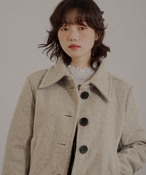 MUHET(ミュエータ)の「boucle short jacket / ブークレショートジャケット(その他アウター・レディース・ベージュ/チャコールグレー・MEDIUM/SMALL/LARGE)」の18枚目の写真