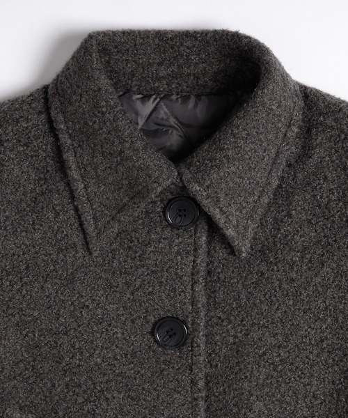MUHET(ミュエータ)の「boucle short jacket / ブークレショートジャケット(その他アウター・レディース・ベージュ/チャコールグレー・MEDIUM/SMALL/LARGE)」の3枚目の写真