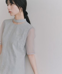 kaene | ニュアンスフロッキードレス 【結婚式 二次会 同窓会 成人式 パーティードレス】(ドレス)