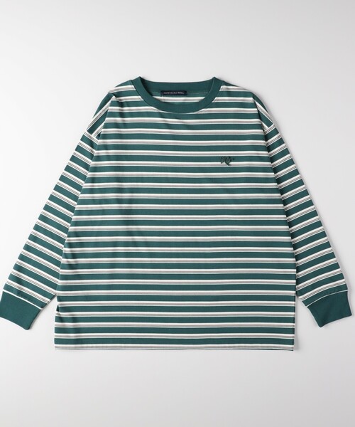 HONEYSUCKLE ROSE(ハニーサックルローズ)の「《体型カバー》マルチボーダーロンTシャツ(Tシャツ/カットソー・レディース・グリーン/ライトパープル・05/04)」の10枚目の写真