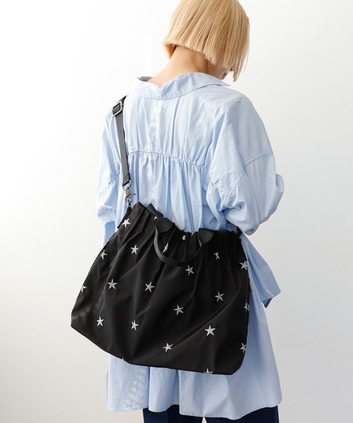 Three Four Time(スリーフォータイム)の「星刺繍3WAYBAG(トートバッグ・レディース・ブラック・FREE)」の8枚目の写真
