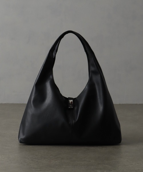 welise(ウェライズ)の「【welise/ウェライズ】-2026AW- サプルスムースPUレザー ショルダー/ハンド ホーボーバッグ(トートバッグ・メンズ・ブラック・FREE)」の8枚目の写真