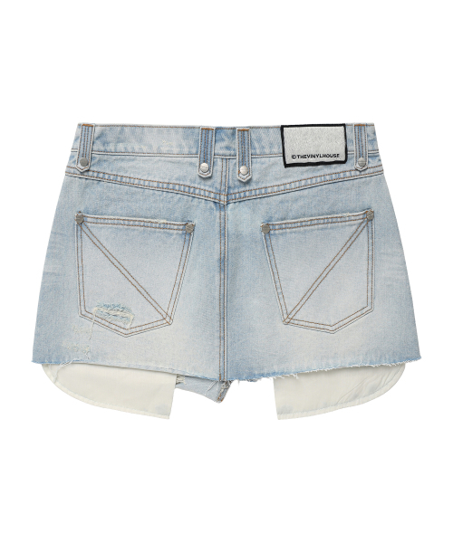 THEVINYLHOUSE（ザバイニルハウス）の「UNBALANCE MICRO DENIM SKIRT (W) LIGHT BLUE（スカート・レディース・その他・SMALL）」の2枚目の写真