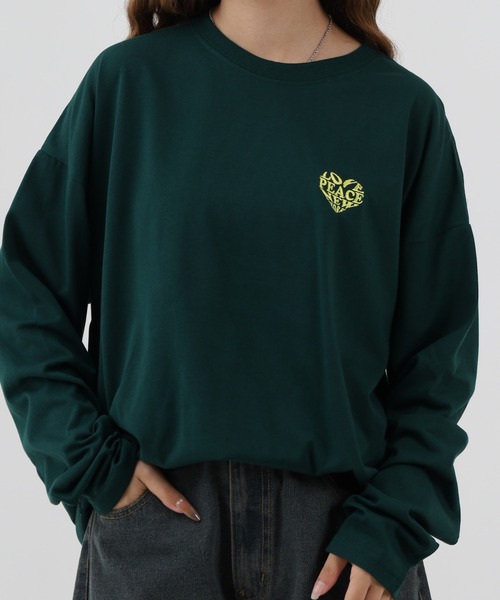 FUNALIVE(ファンアライブ)の「ゆったり ワンポイント刺繍 ロングスリーブT(Tシャツ/カットソー・メンズ・ホワイト系3/ブラック系2/ブラック系4/グレー系1/ブラック系3/ホワイト系4/ピンク系1/ブラック系1/ホワイト系2/ブラック系5/ブラック系6/ホワイト系1/ダークグリーン系1・M/L)」の12枚目の写真