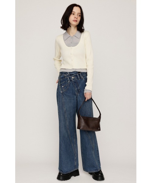 SLY(スライ)の「【WEB限定】LAYERED LIKE KNIT TOPS レイヤードライクニットトップス 秋服(ニット/セーター・レディース・ネイビー/アイボリー/杢グレー/ライトピンク・FREE)」の6枚目の写真
