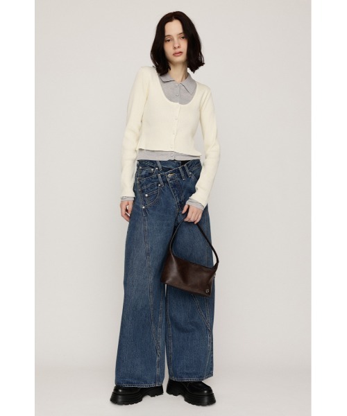 SLY(スライ)の「【WEB限定】LAYERED LIKE KNIT TOPS レイヤードライクニットトップス 秋服(ニット/セーター・レディース・ネイビー/アイボリー/杢グレー/ライトピンク・FREE)」の7枚目の写真