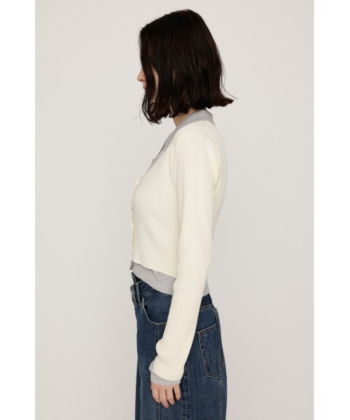 SLY(スライ)の「【WEB限定】LAYERED LIKE KNIT TOPS レイヤードライクニットトップス 秋服(ニット/セーター・レディース・ネイビー/アイボリー/杢グレー/ライトピンク・FREE)」の10枚目の写真