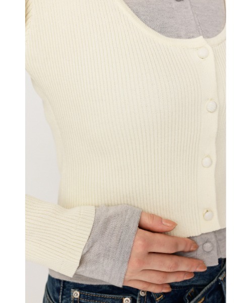 SLY(スライ)の「【WEB限定】LAYERED LIKE KNIT TOPS レイヤードライクニットトップス 秋服(ニット/セーター・レディース・ネイビー/アイボリー/杢グレー/ライトピンク・FREE)」の12枚目の写真
