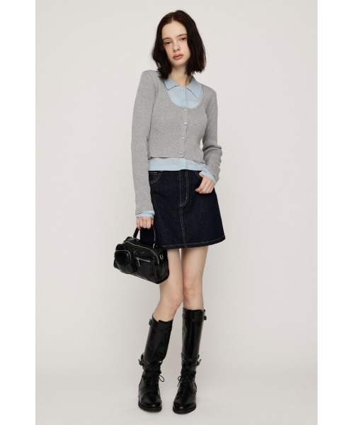 SLY(スライ)の「【WEB限定】LAYERED LIKE KNIT TOPS レイヤードライクニットトップス 秋服(ニット/セーター・レディース・ネイビー/アイボリー/杢グレー/ライトピンク・FREE)」の15枚目の写真