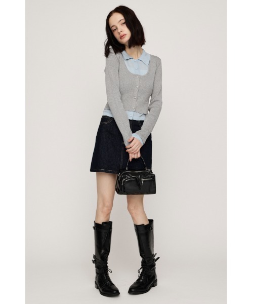 SLY(スライ)の「【WEB限定】LAYERED LIKE KNIT TOPS レイヤードライクニットトップス 秋服(ニット/セーター・レディース・ネイビー/アイボリー/杢グレー/ライトピンク・FREE)」の16枚目の写真