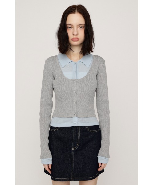 SLY(スライ)の「【WEB限定】LAYERED LIKE KNIT TOPS レイヤードライクニットトップス 秋服(ニット/セーター・レディース・ネイビー/アイボリー/杢グレー/ライトピンク・FREE)」の19枚目の写真