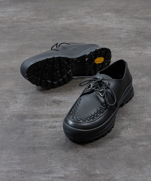 PADRONE(パドローネ)の「PADRONE パドローネ / INTERLACE SHOES with 884C Vibram 884Cビブラムソールレザーモカシンシューズ / PU8840-2012(ブーツ・メンズ・ブラック・43/42/41/40)」の6枚目の写真