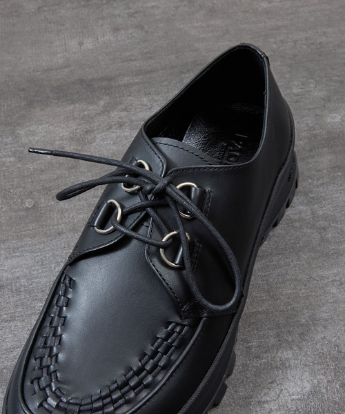 PADRONE(パドローネ)の「PADRONE パドローネ / INTERLACE SHOES with 884C Vibram 884Cビブラムソールレザーモカシンシューズ / PU8840-2012(ブーツ・メンズ・ブラック・43/42/41/40)」の9枚目の写真