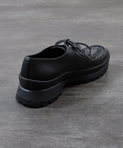 PADRONE(パドローネ)の「PADRONE パドローネ / INTERLACE SHOES with 884C Vibram 884Cビブラムソールレザーモカシンシューズ / PU8840-2012(ブーツ・メンズ・ブラック・43/42/41/40)」の14枚目の写真